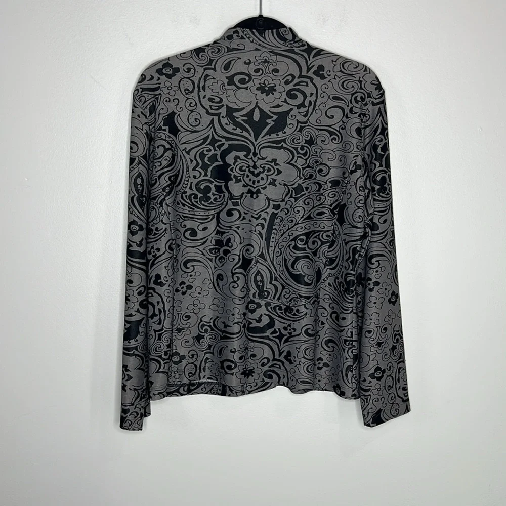 Chico’s Travelers Floral Paisley jeweled button blazer jacket size 2